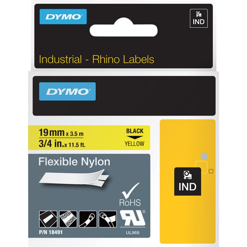 DYMO RHINO Etiquette industrielle souple en nylon