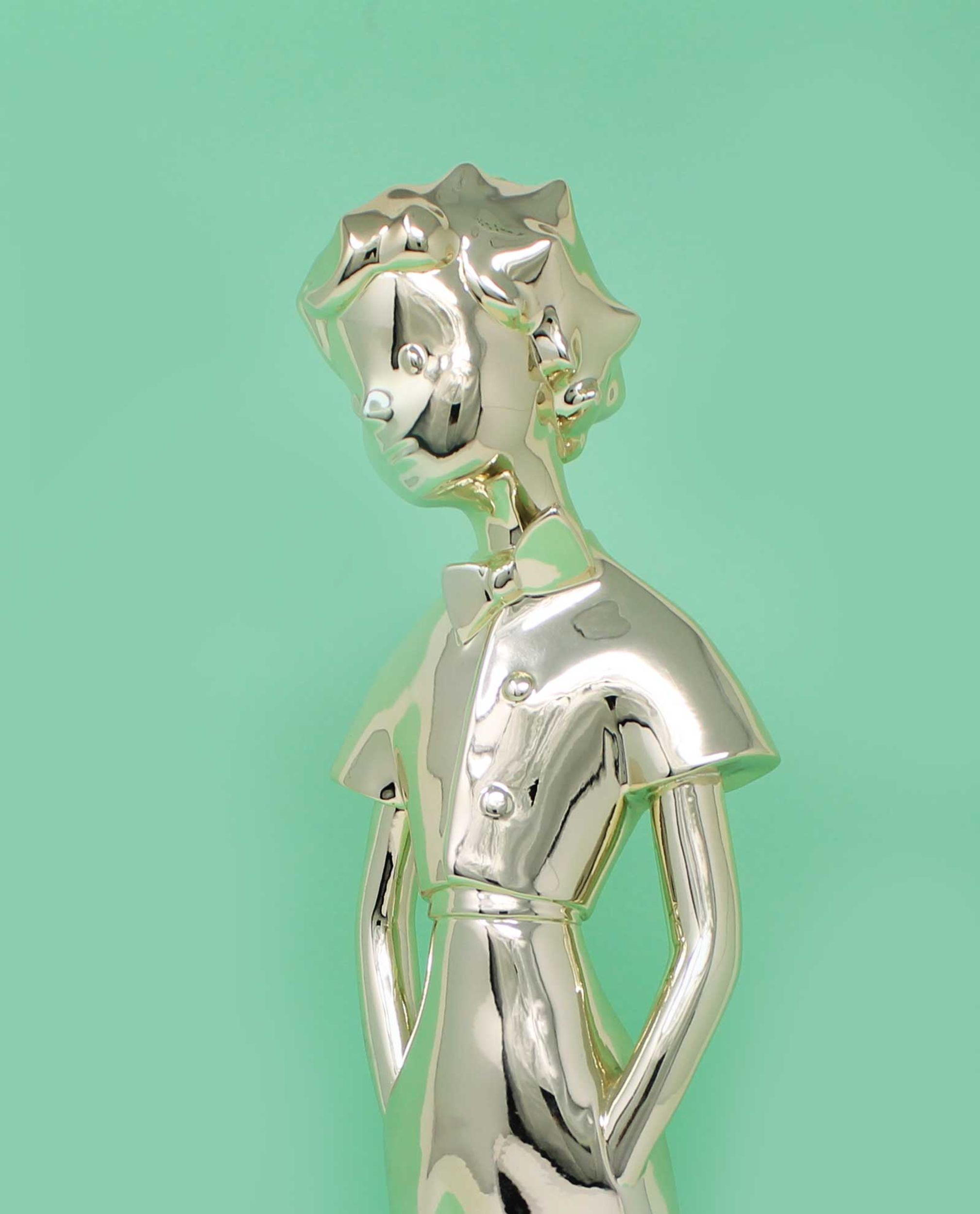 Der kleine Prinz 30cm chrom gold Figur