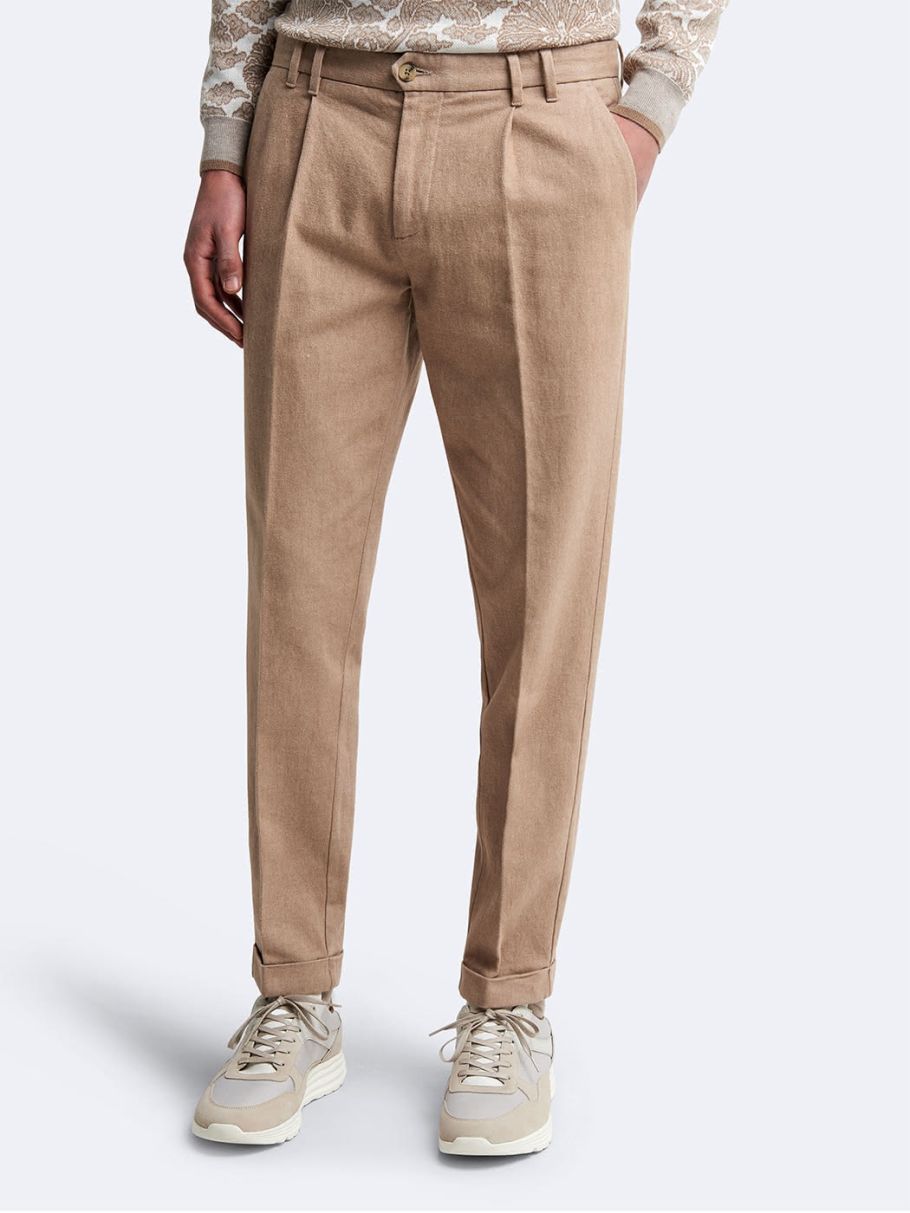 Chino en coton élasthane uni
