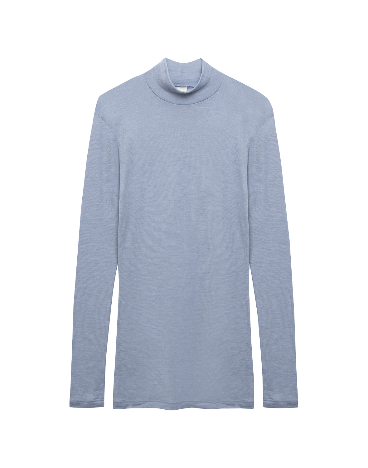 Shirt met hoge hals van merinowol/zijde voor dames