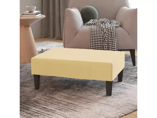 Repose-pied Crème 78x56x32 cm Velours
