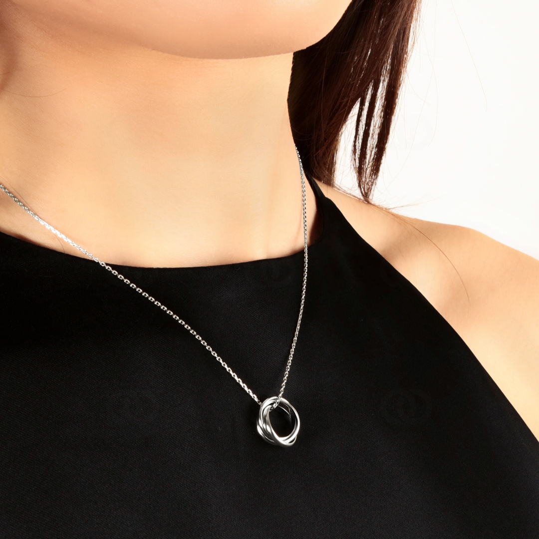 Collier mit Anhänger 925 Silber rhodiniert 42cm