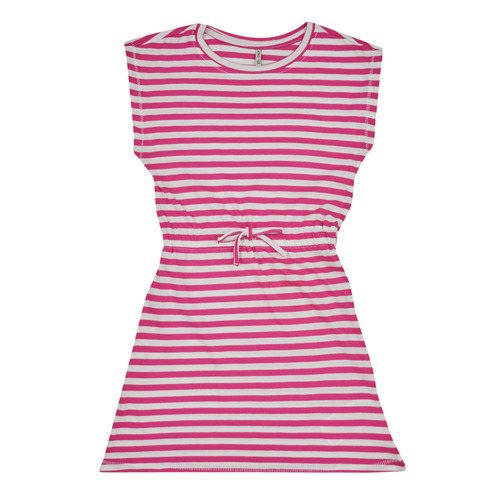 Only - KONMAY S/S DRESS JRS - Blanc / Fuchsia