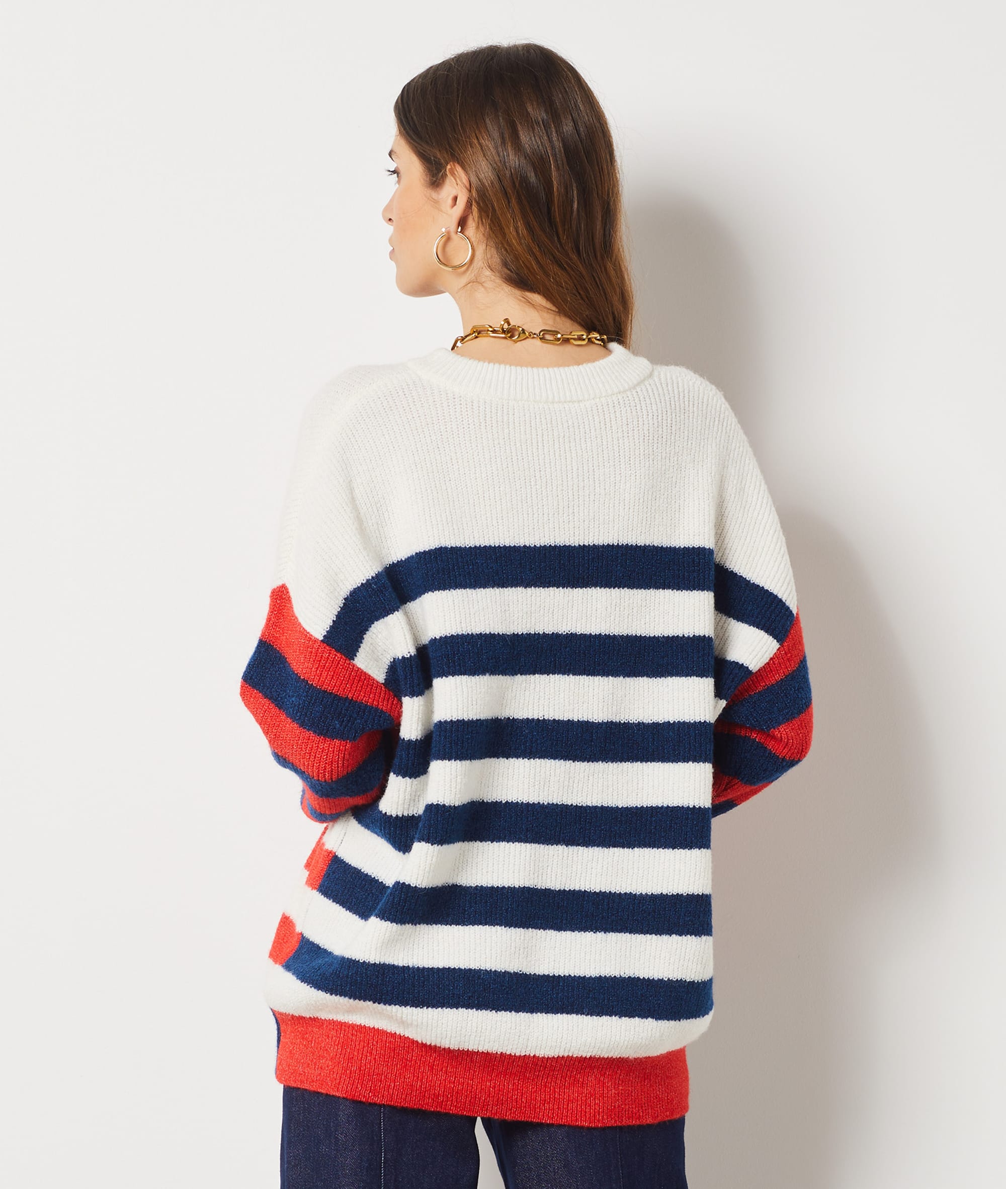 Pull en maille à rayures