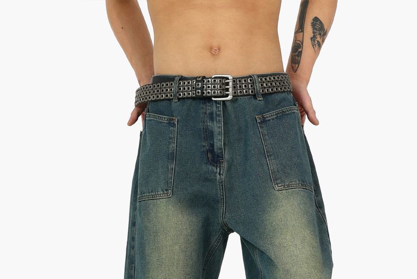 Meiksip - Lage taille rechte pijpen losse jeans
