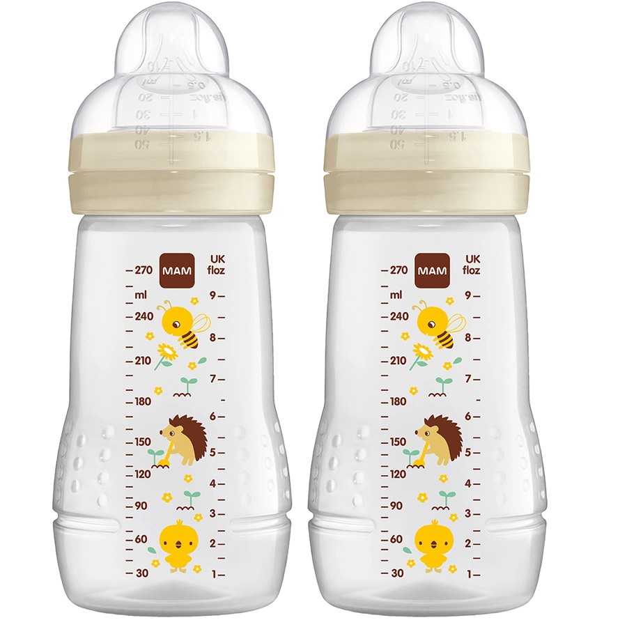 MAM Babyflasche Easy Active™ 270 ml, Biene Igel im Doppelpack