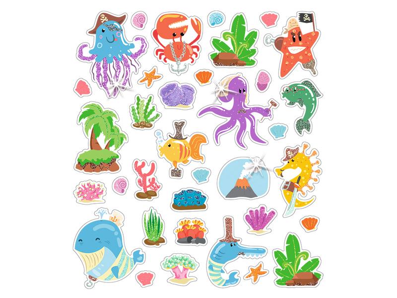URSUS Motivsticker Glitter Fun Dinos 4 Blatt, 138 Sticker Motivsticker zur Dekoration