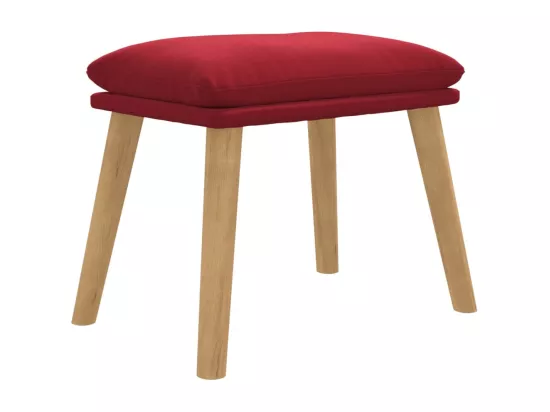Repose-pied Rouge bordeaux 45x29,5x35 cm Velours