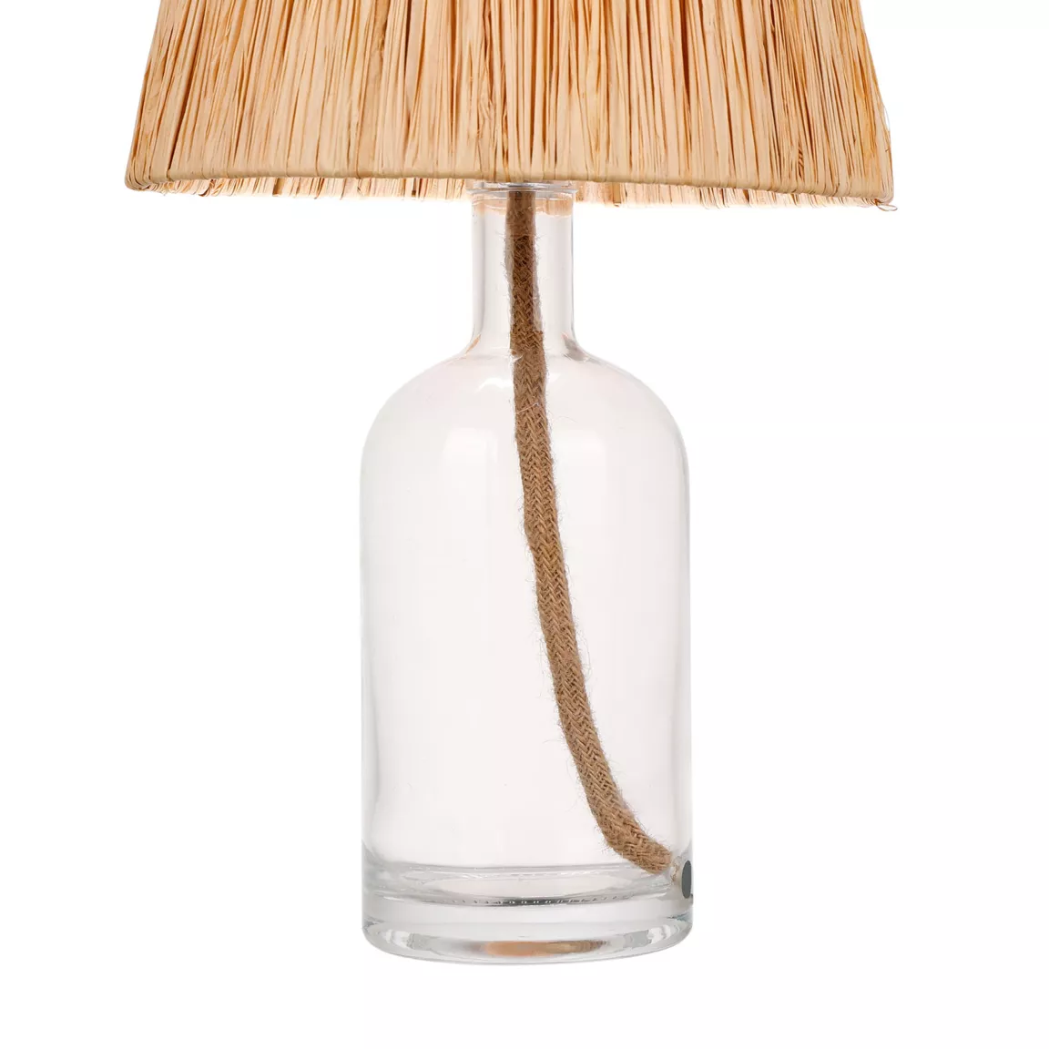 Lampe à poser en verre et corde (H40 cm) Haddock Naturel