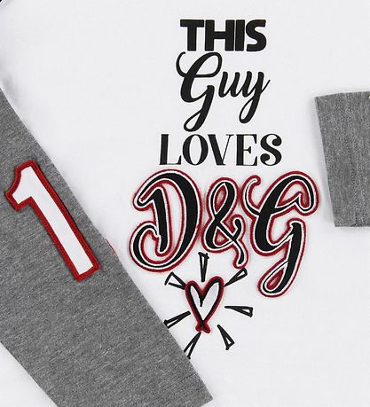 Dolce & Gabbana Pullover - Millennials - Weiß/Grau m. Print/Patc