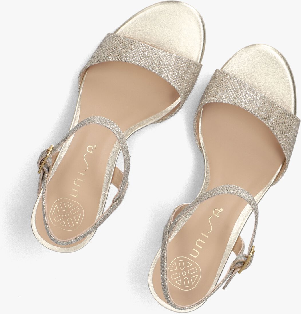 gouden unisa sandalen met hak nahia