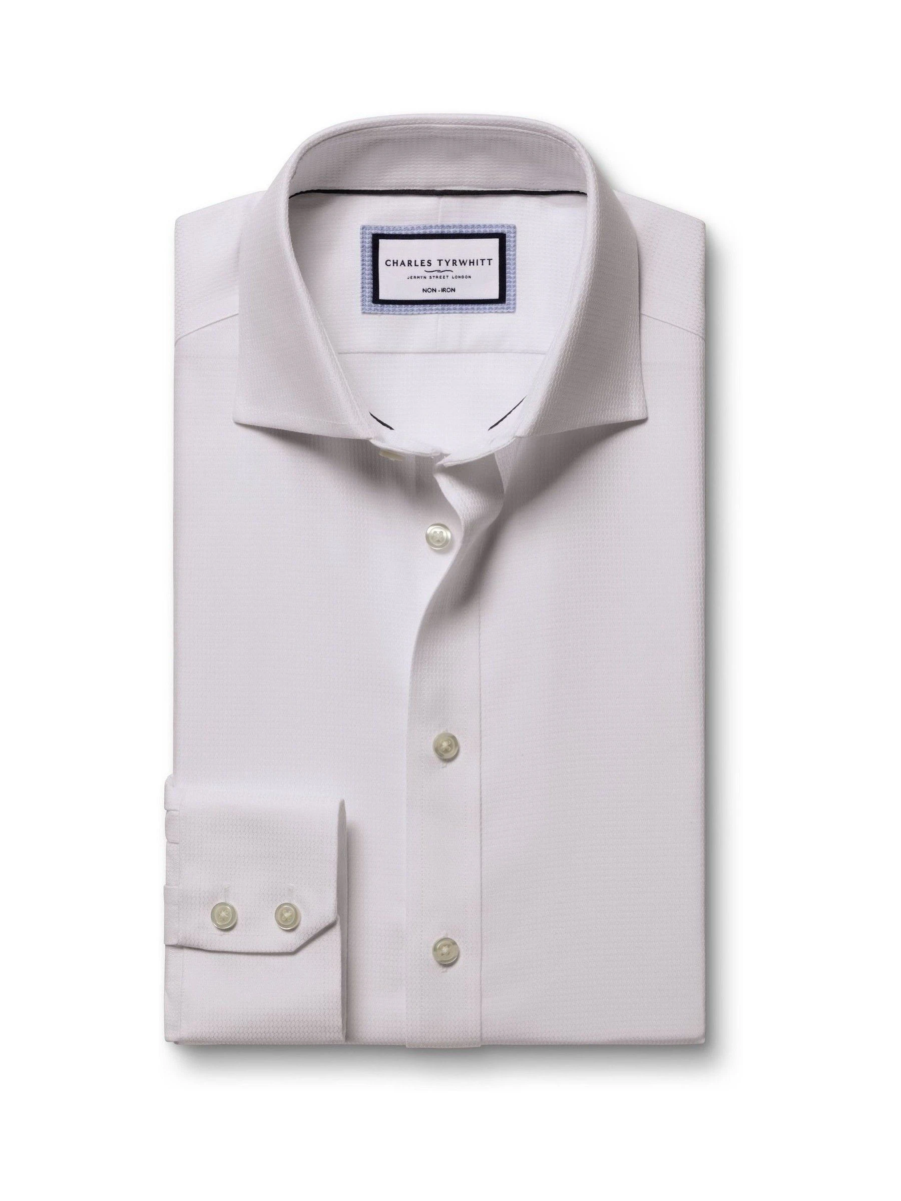 Charles Tyrwhitt Non-Iron Stretch Burlington Weave Cutaway Slim Fit Shirt