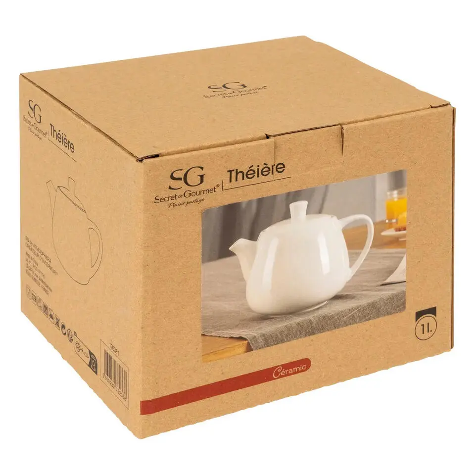 Secret de Gourmet Theepot Cameron - 1000 ml - keramiek - wit
