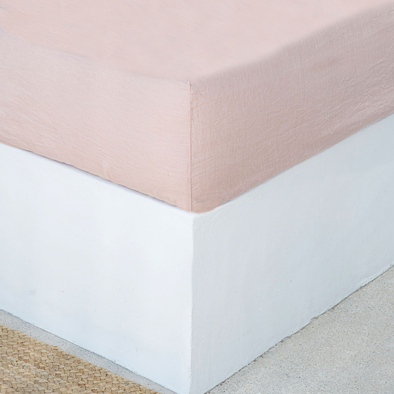 Febronie Home Drap housse 100% Lin Hortense vieux rose