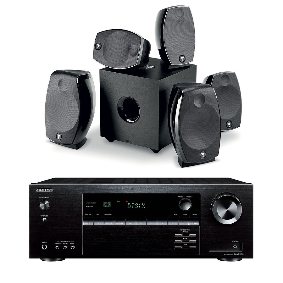 Onkyo TX-NR5100B Noir + Focal Sib Evo 5.1.2 Dolby Atmos
