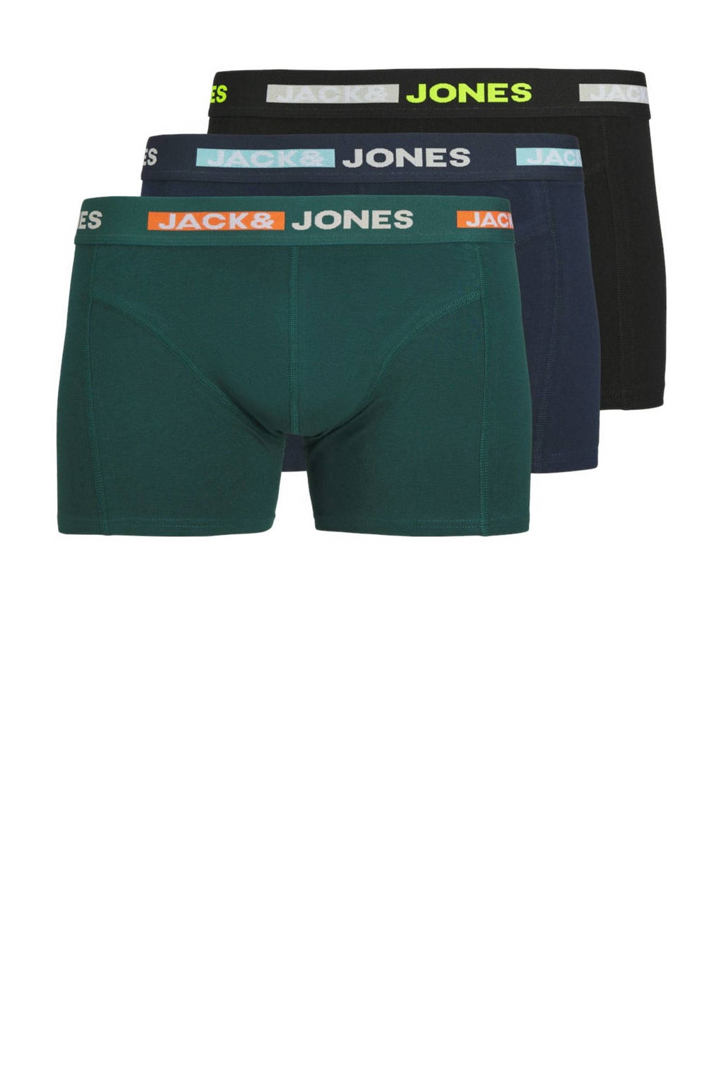boxershort JACSCOTT - set van 3 groen/donkerblauw/zwart