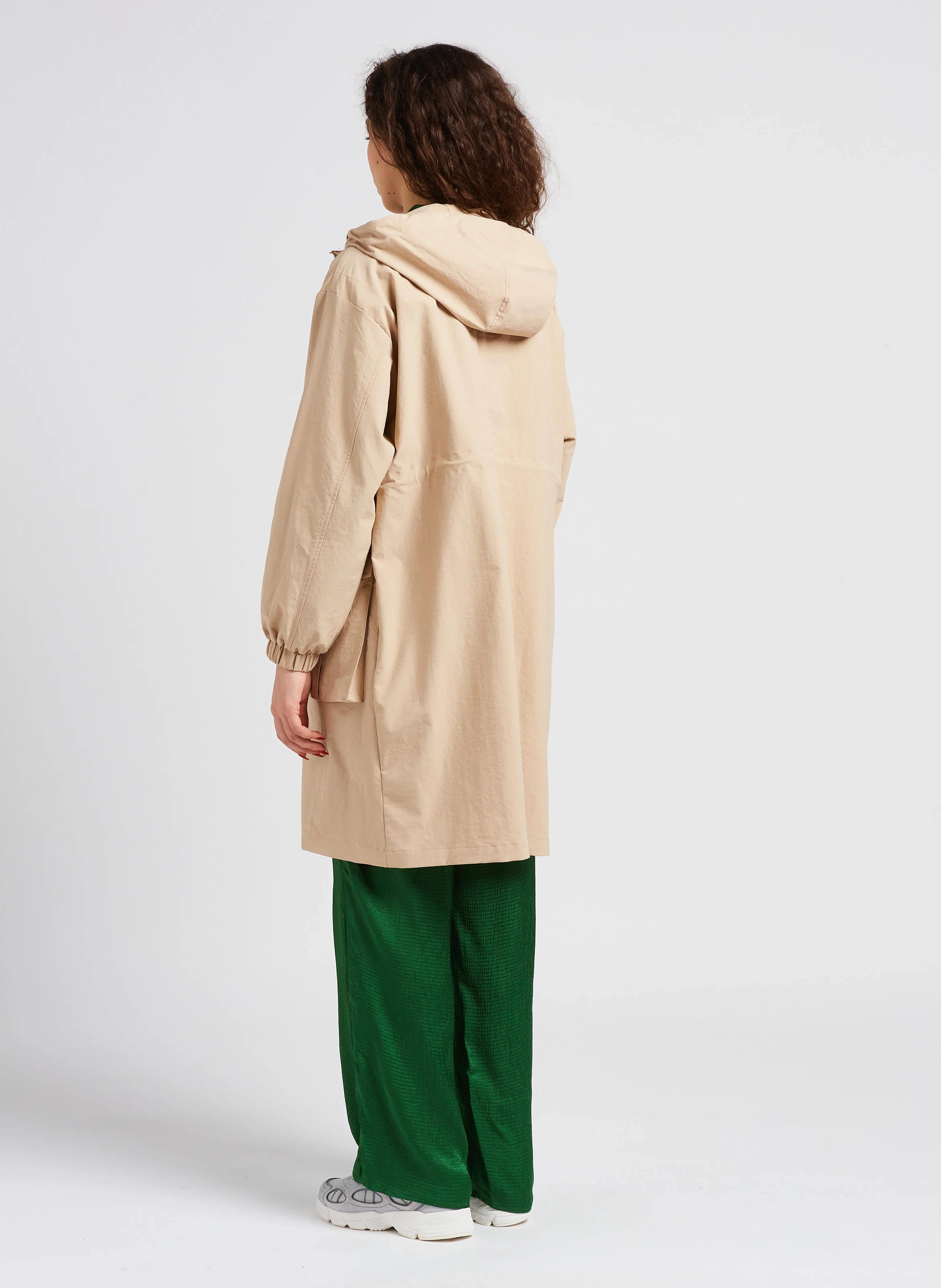 Parka longue à capuche | Beige