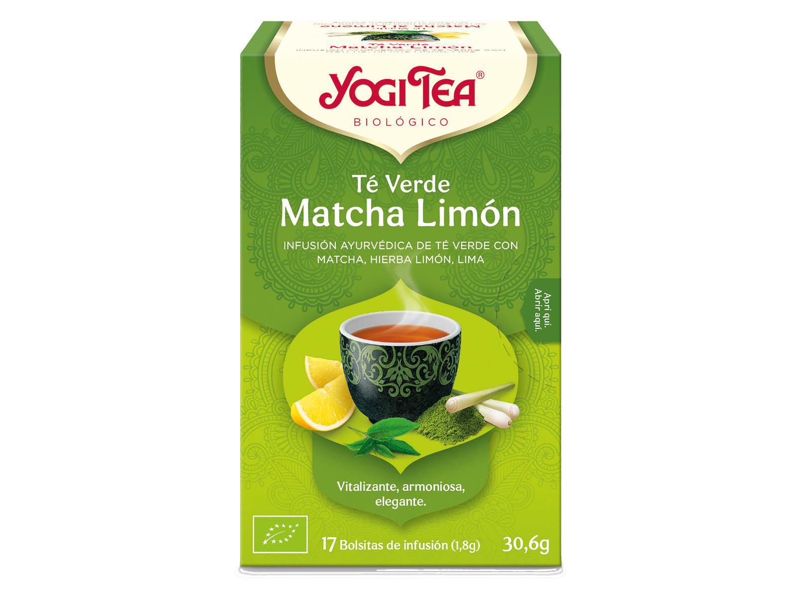 INFUSÃO YOGI TEA MATCHA LIMÃO BIO 17 SAQ