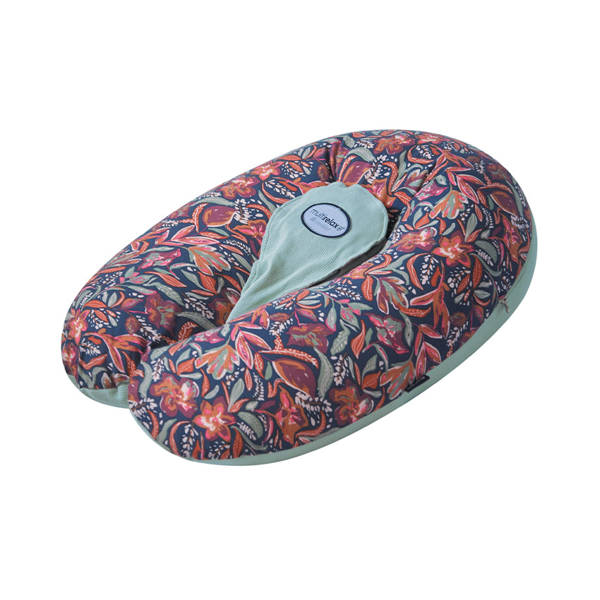 Coussin de maternité 3 en 1 Multirelax+ jersey - Floral/Vert de gris