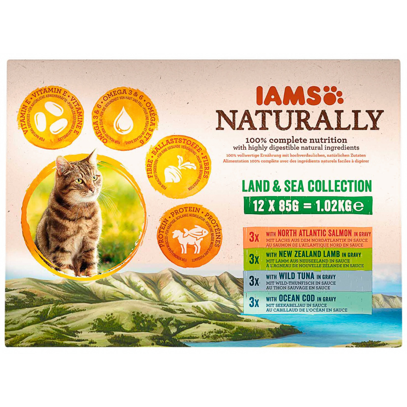 IAMS Naturally Ad. Land&Sea Col. 12x85g