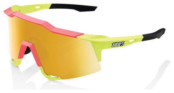 Lunettes 100% Speedcraft Vert Fluo / Miroir Or