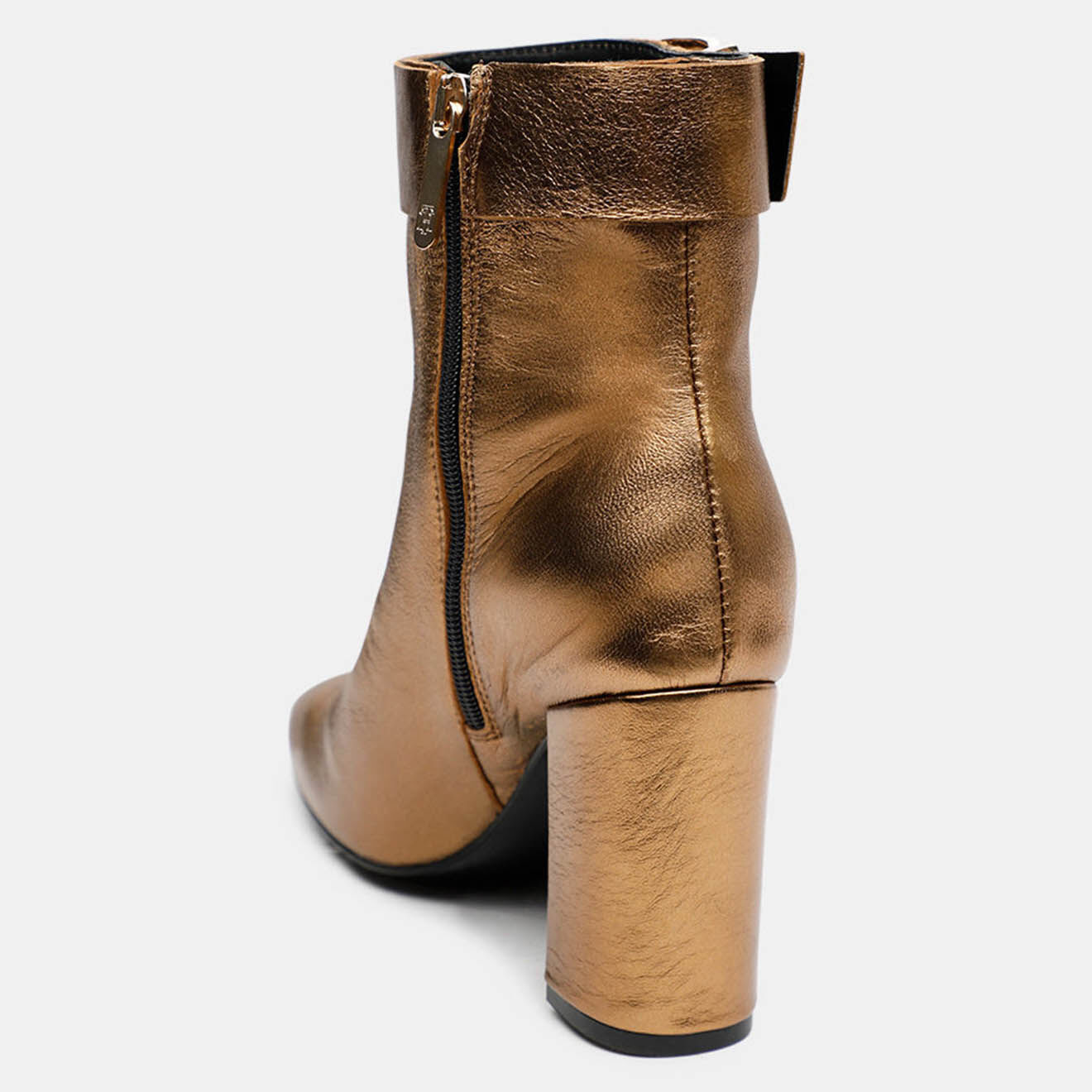 Tommy Hilfiger Bottines en Cuir à talon métallisées dorées - Talon 9 cm