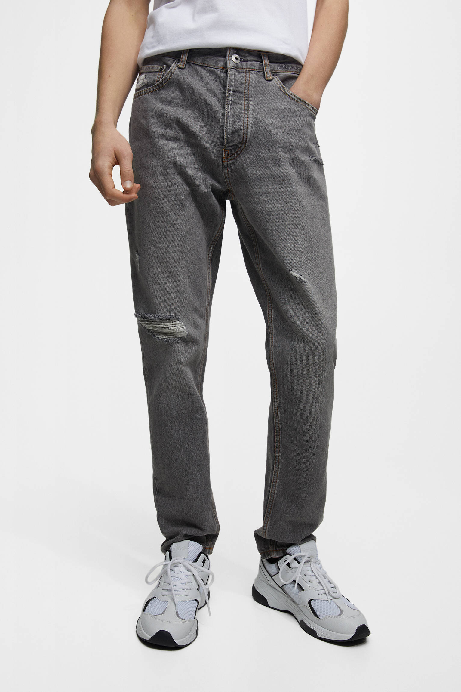 CALÇA JEANS SLIM DOS ANOS 90 - CINZA ESCURO