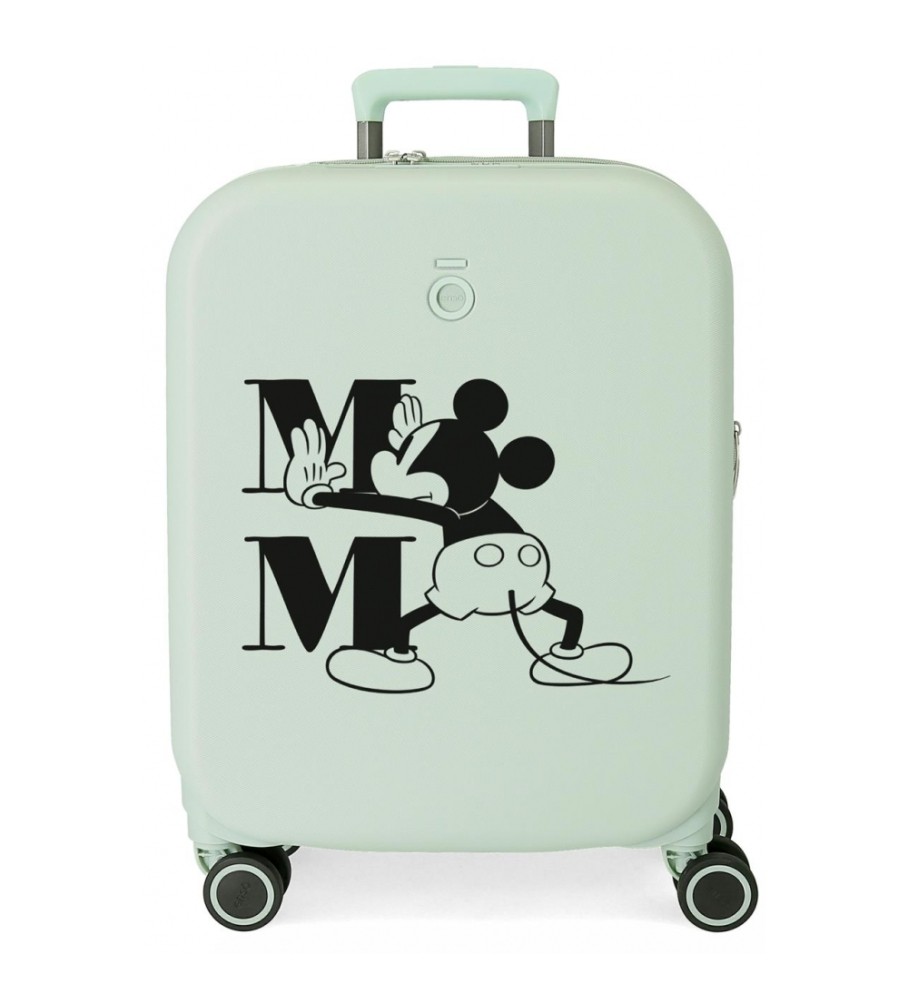 Mala de cabine Disney 100 Happiness com expansão de 55 cm, verde.