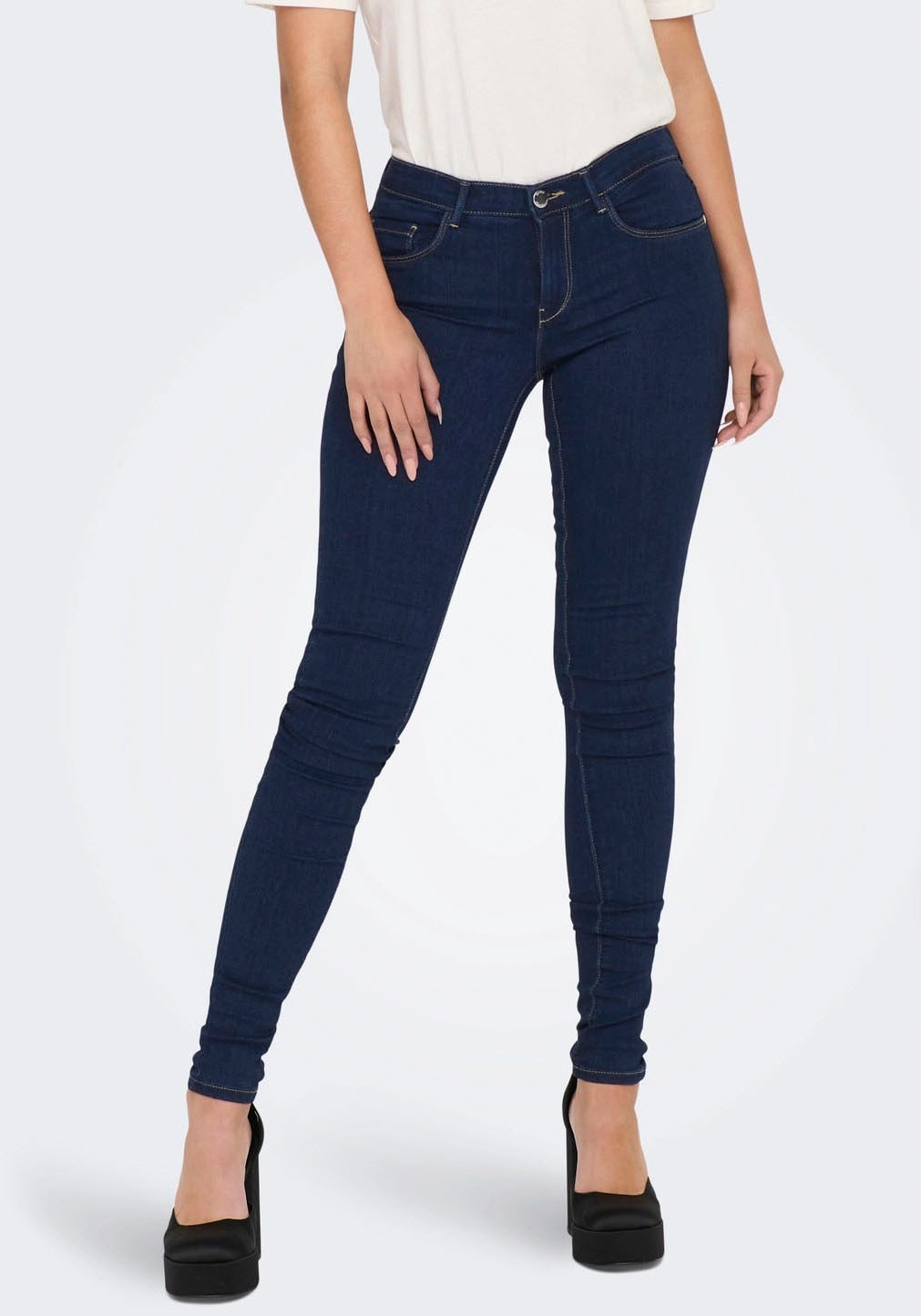 ONLY Skinny-fit-Jeans »ONLRAIN LIFE REG SKINNY DNM«, mit Gürtelschlaufen