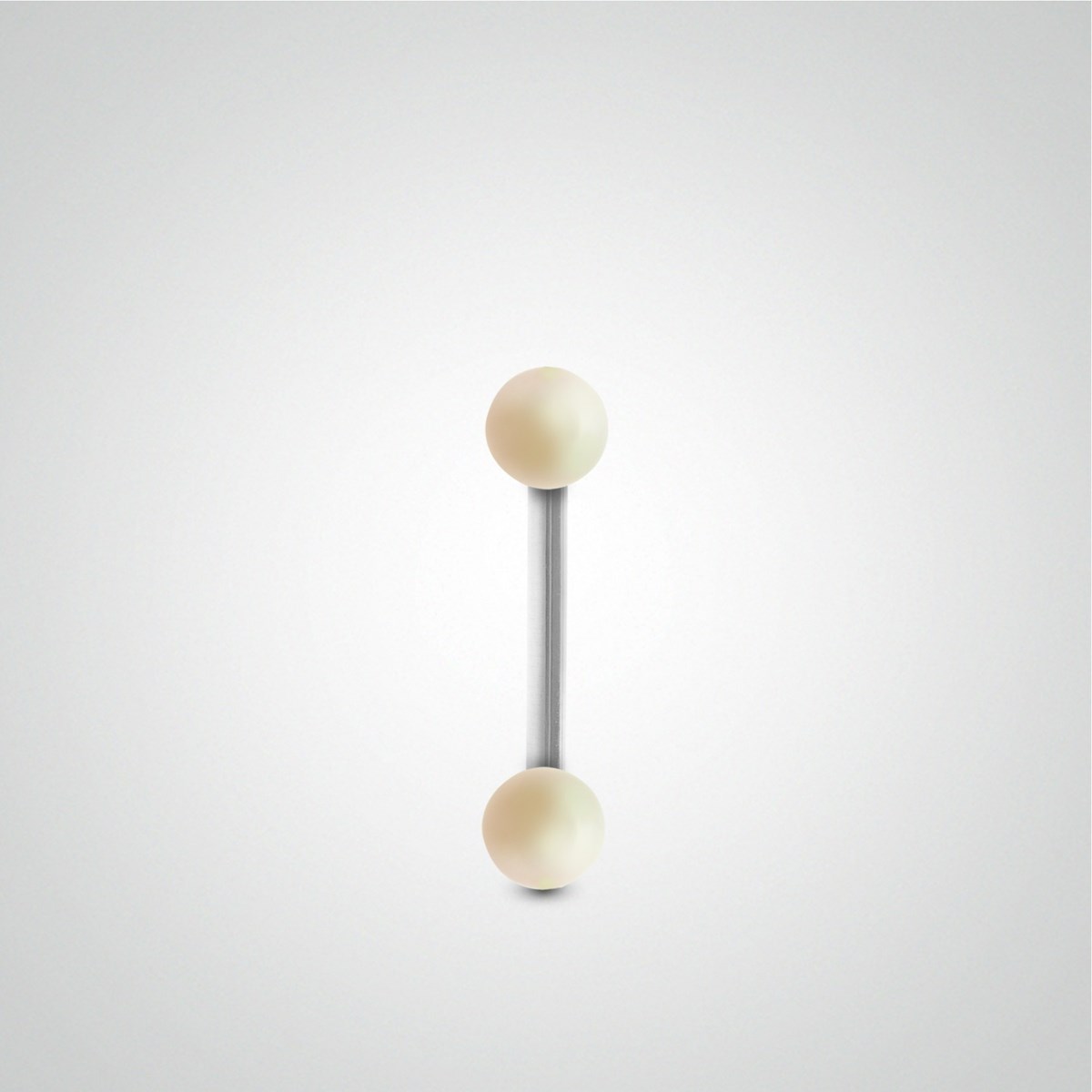 Piercing hélix barre or blanc avec perles de culture véritables