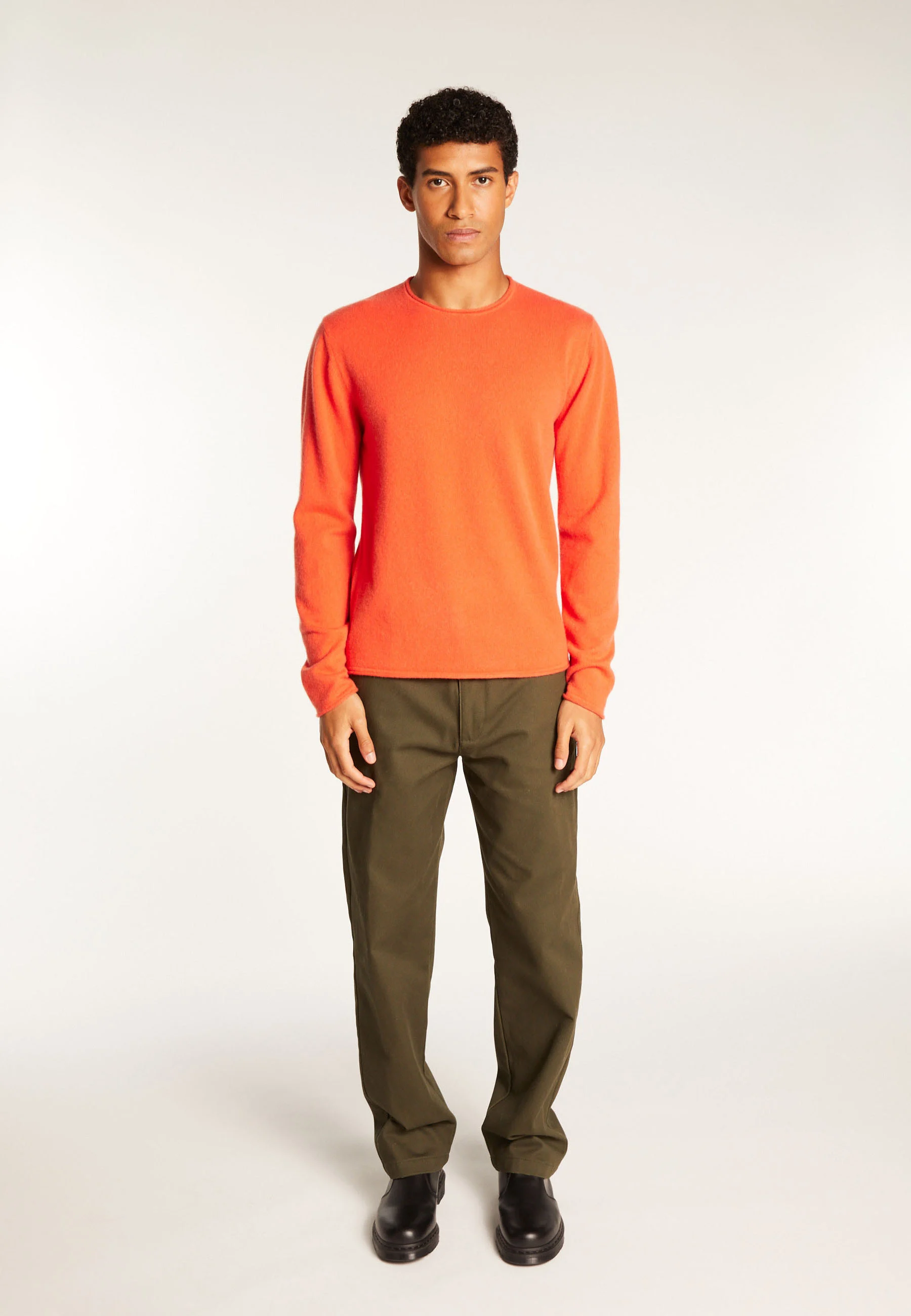 ERNESTOAH24 - Pull cachemire col rond | Orange