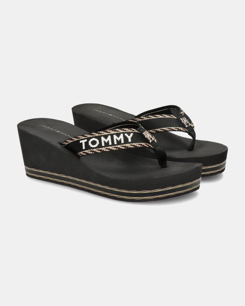 Tommy Hilfiger Sport Webbing Wedge Sleehak  - zwart