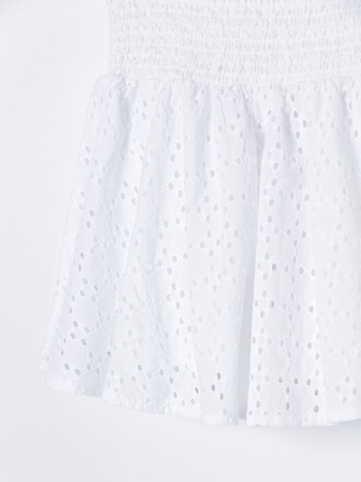 Saia-calça bordada suíça - Off White
