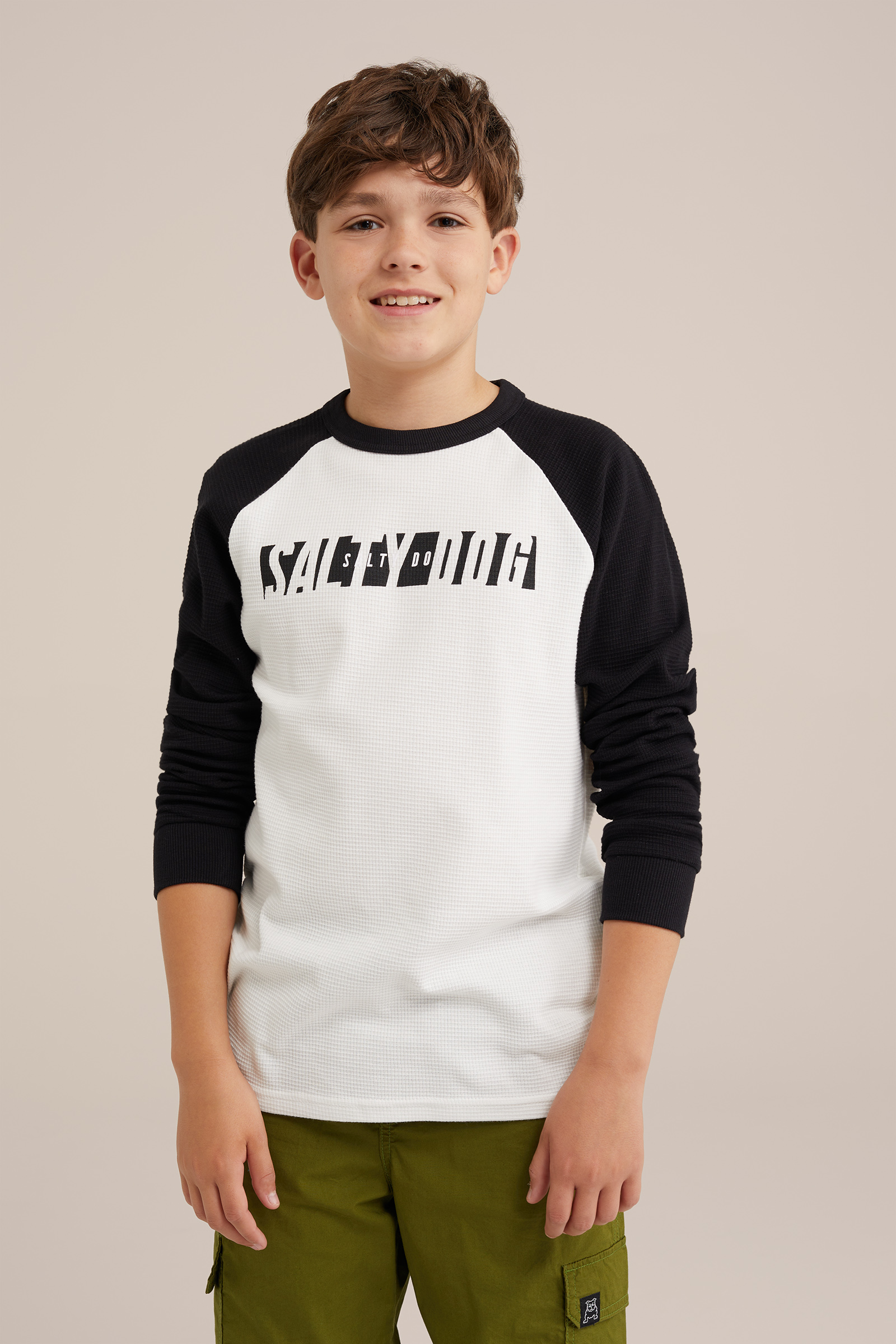 Jongens T-shirt met opdruk Salty Dog Wit