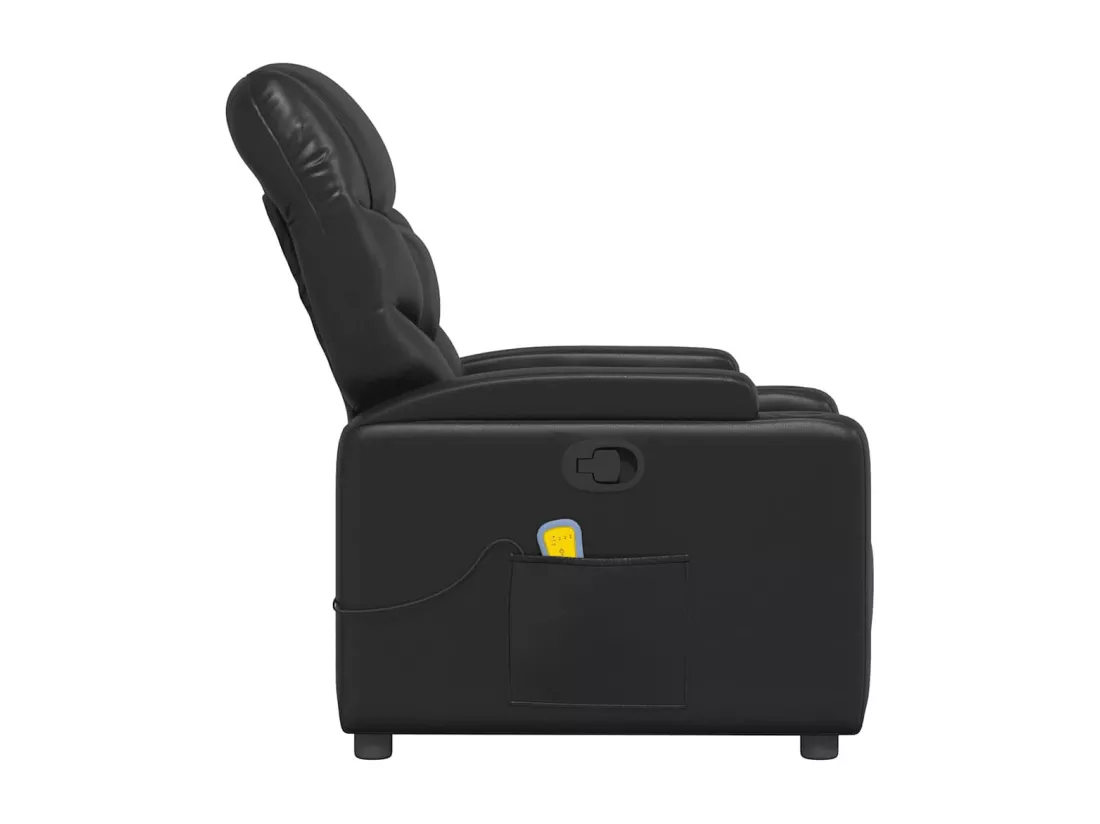 Fauteuil de massage inclinable Noir Similicuir