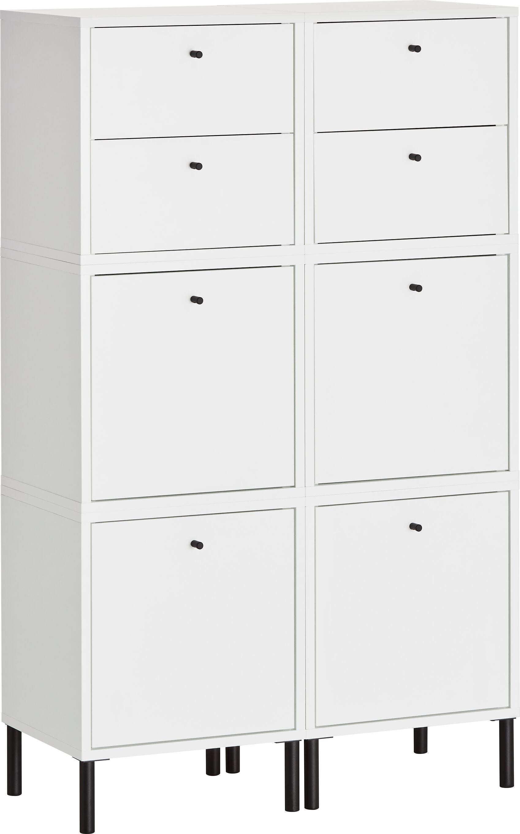 FINJA Highboard - Weiss / B: 80.0 cm x T: 36.0 cm x H: 132.0 cm