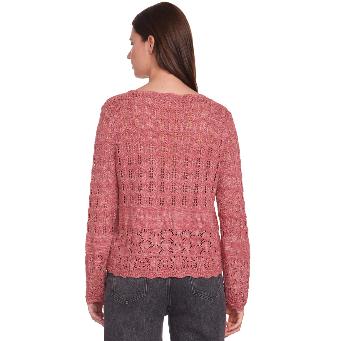 Gina Benotti Damen Strickpullover mit Effektgarn rostrot
