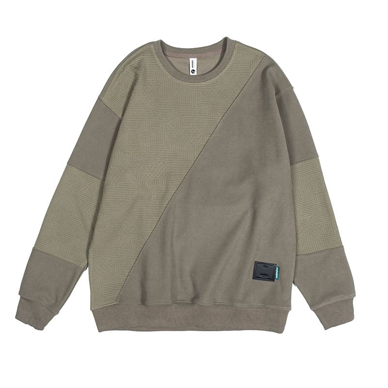 Nataro - Sweatshirt met ronde hals en jacquardpaneel