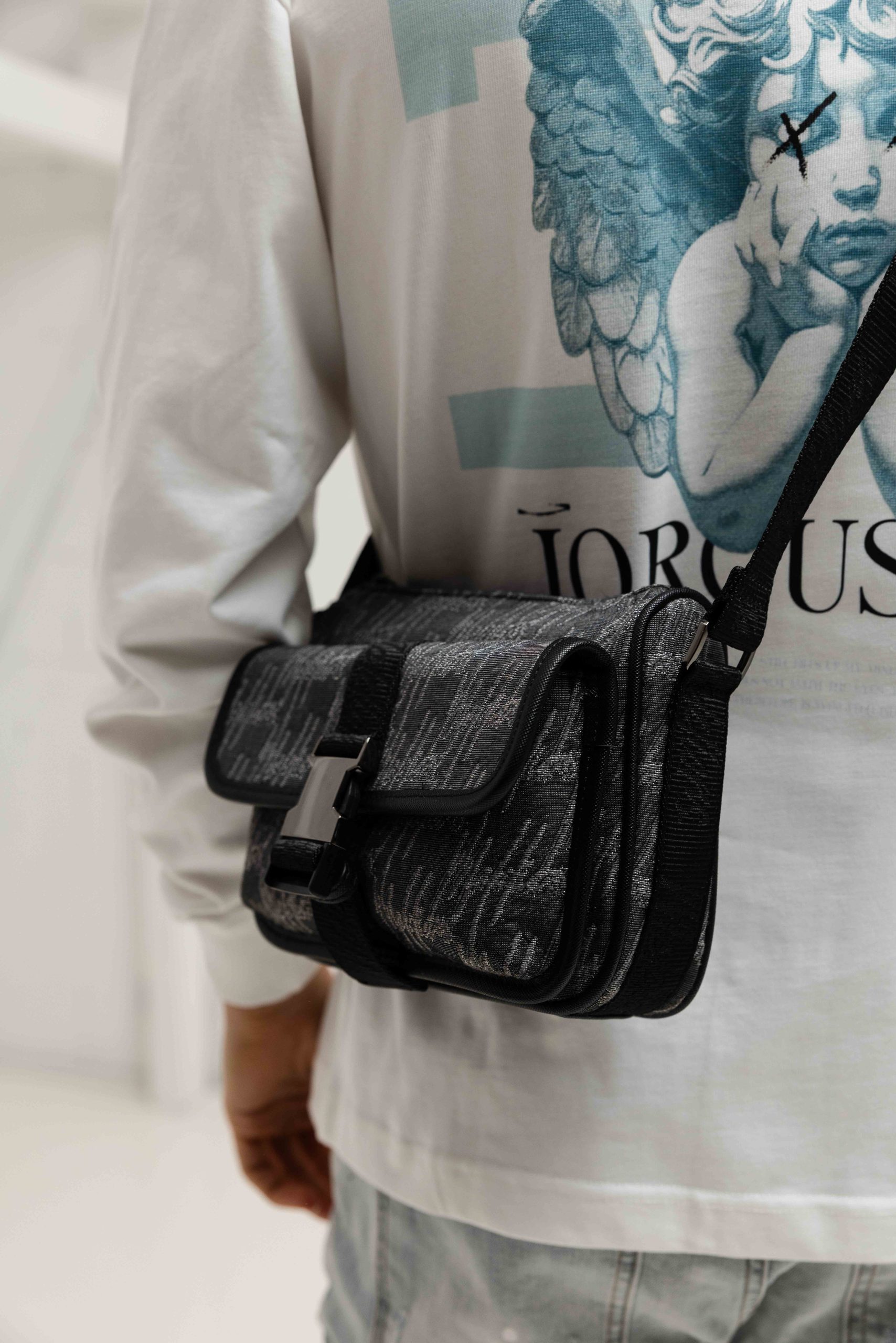 Malelions Monogram Messenger Schoudertas Zwart