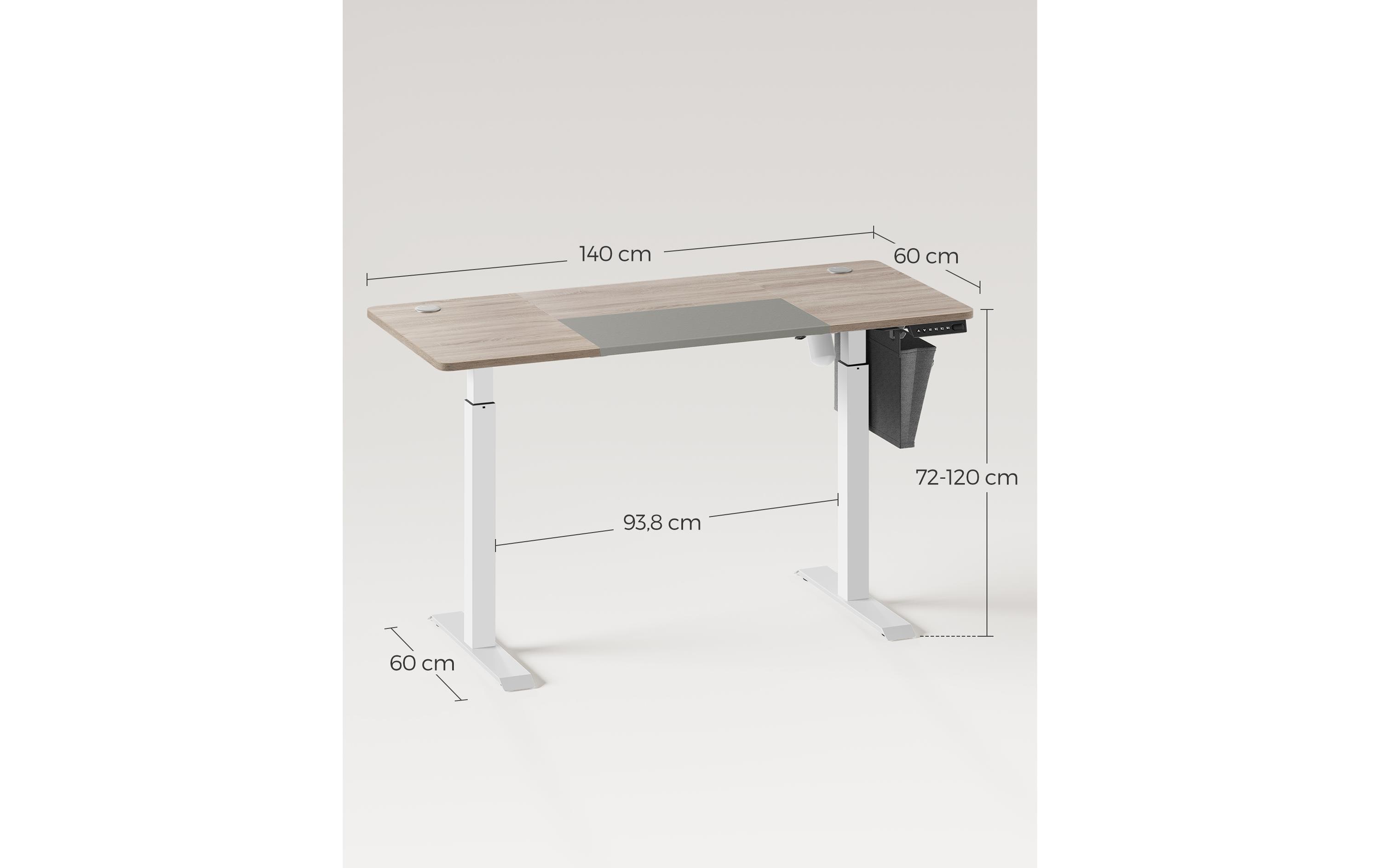 Stehtisch 140 x 60 cm, höhenverstellbar<br>Bürotisch
