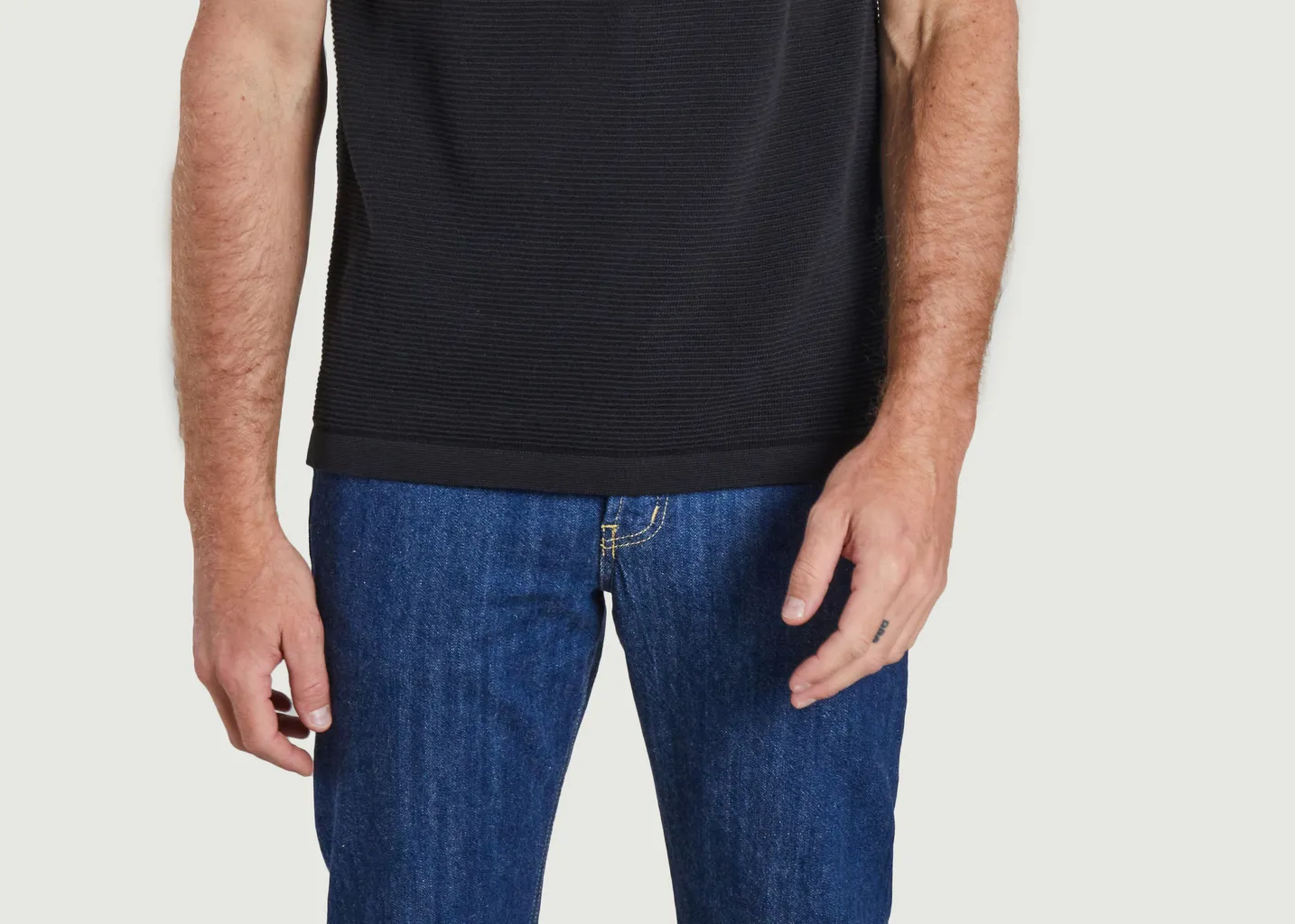 Polo loose côtelé col zippé KCA