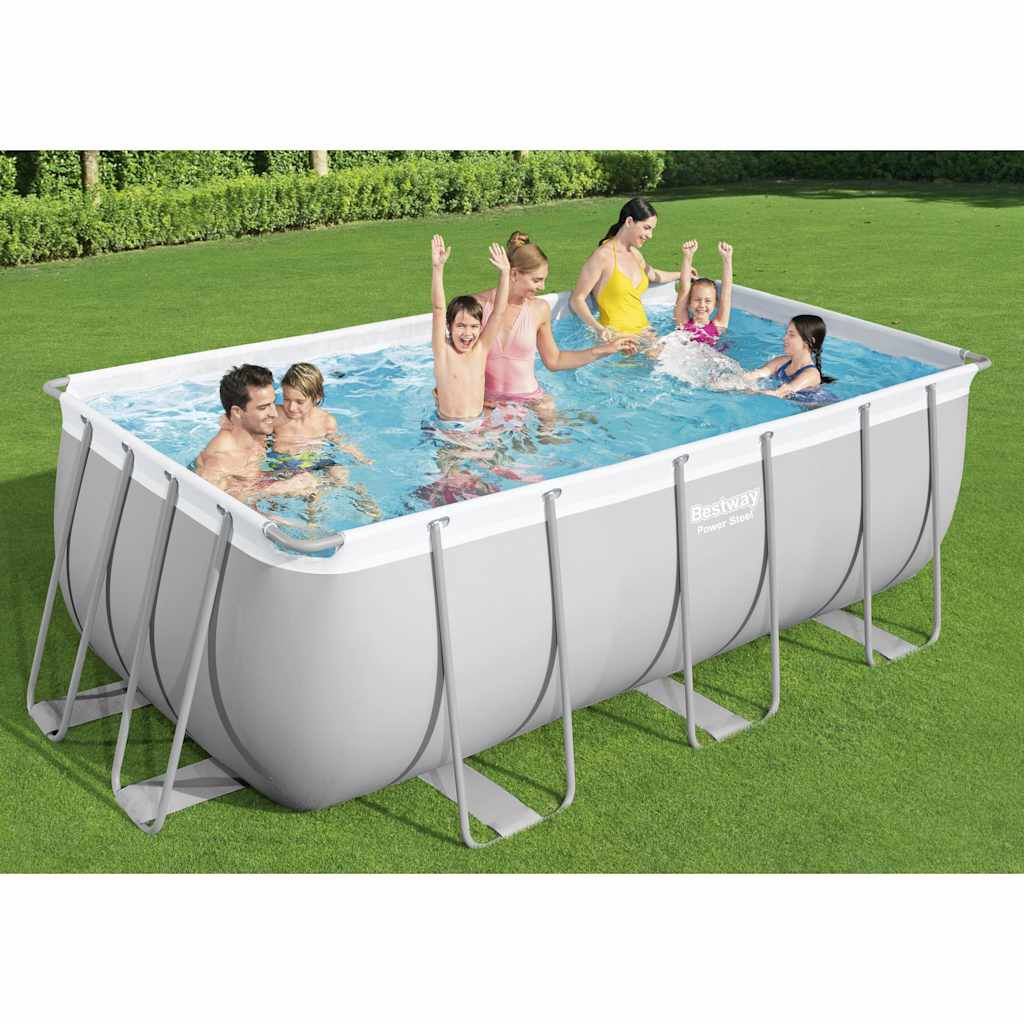 Bestway Power Steel zwembad met accessoires, rechthoekig, 412x201x122 cm
