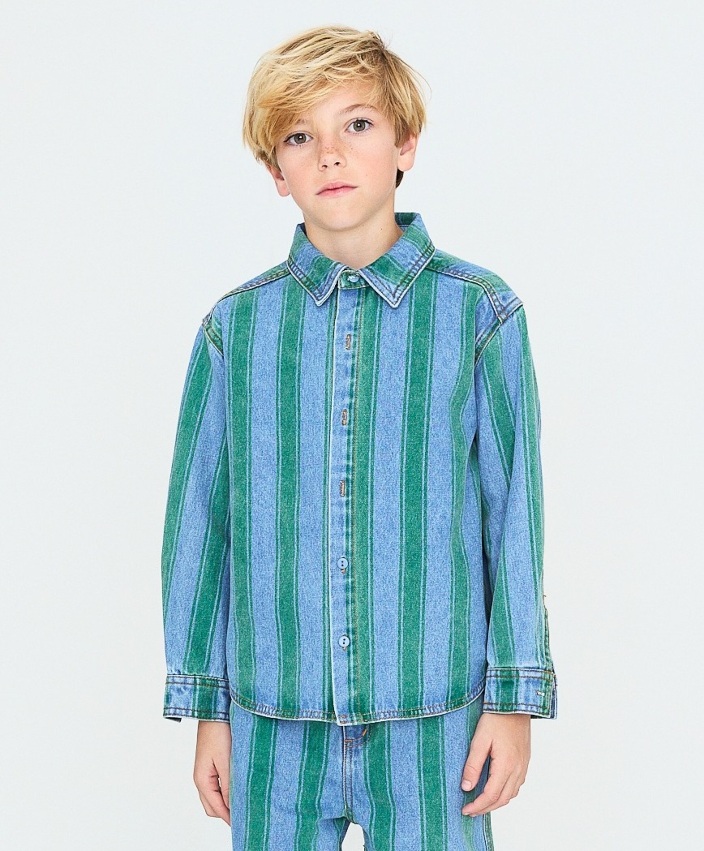TINYCOTTONS Jongens overhemd lange mouw blauw