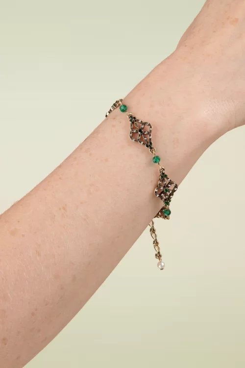 Lovely Victoriaanse filigraanarmband in smaragd