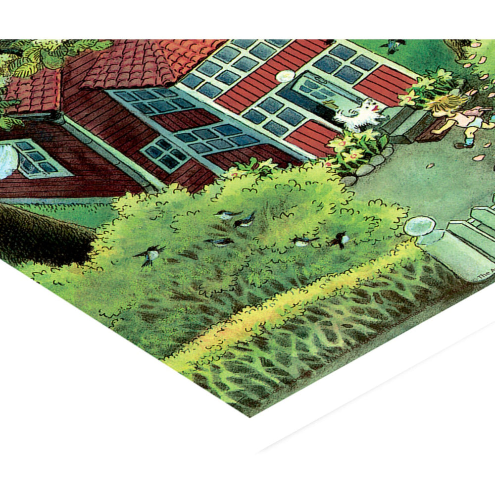 Køb Poster & Frame Astrid Lindgren - Running In The Garden - Lotta On Troublemaker Street