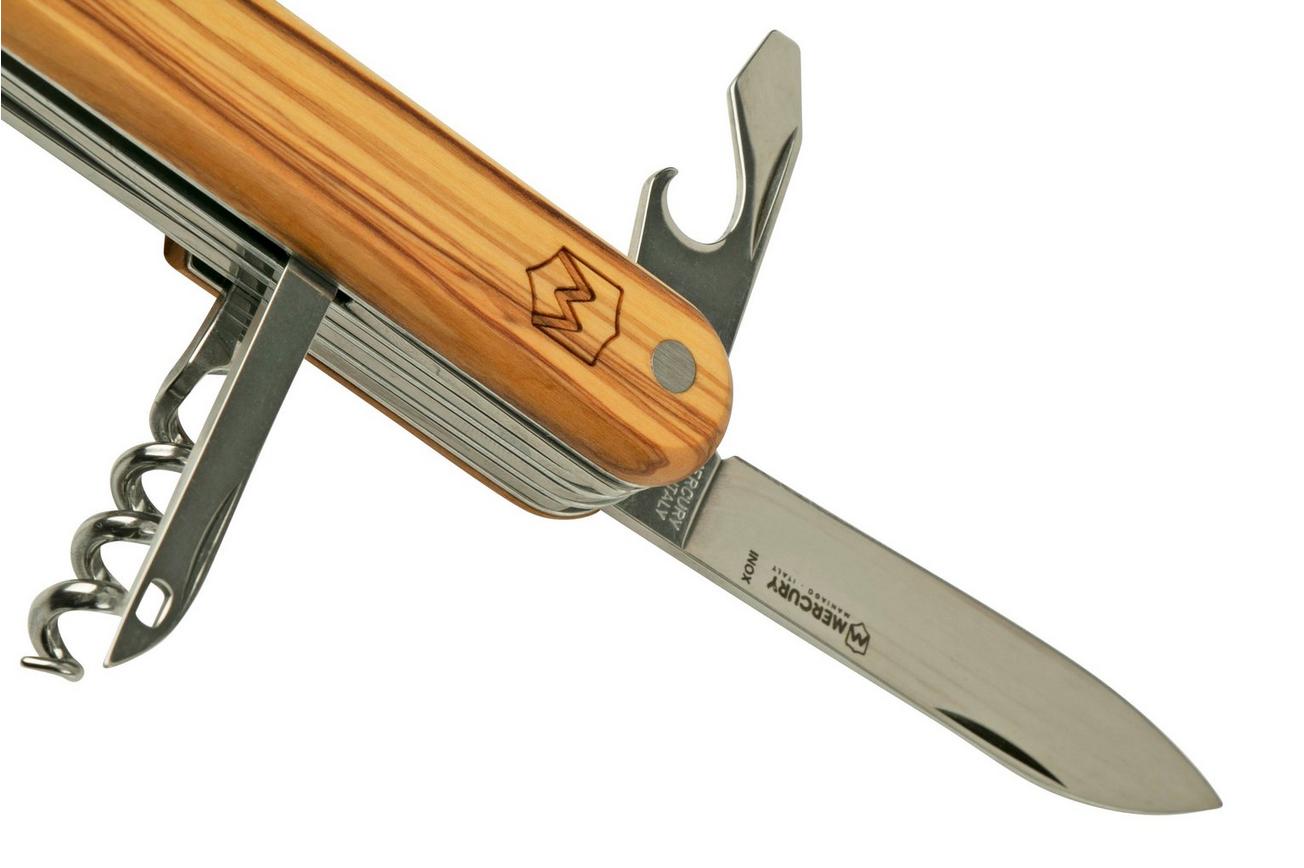 Mercury Multi-Tool Knife 913-8LC Olive Wood, 8 functies, zakmes