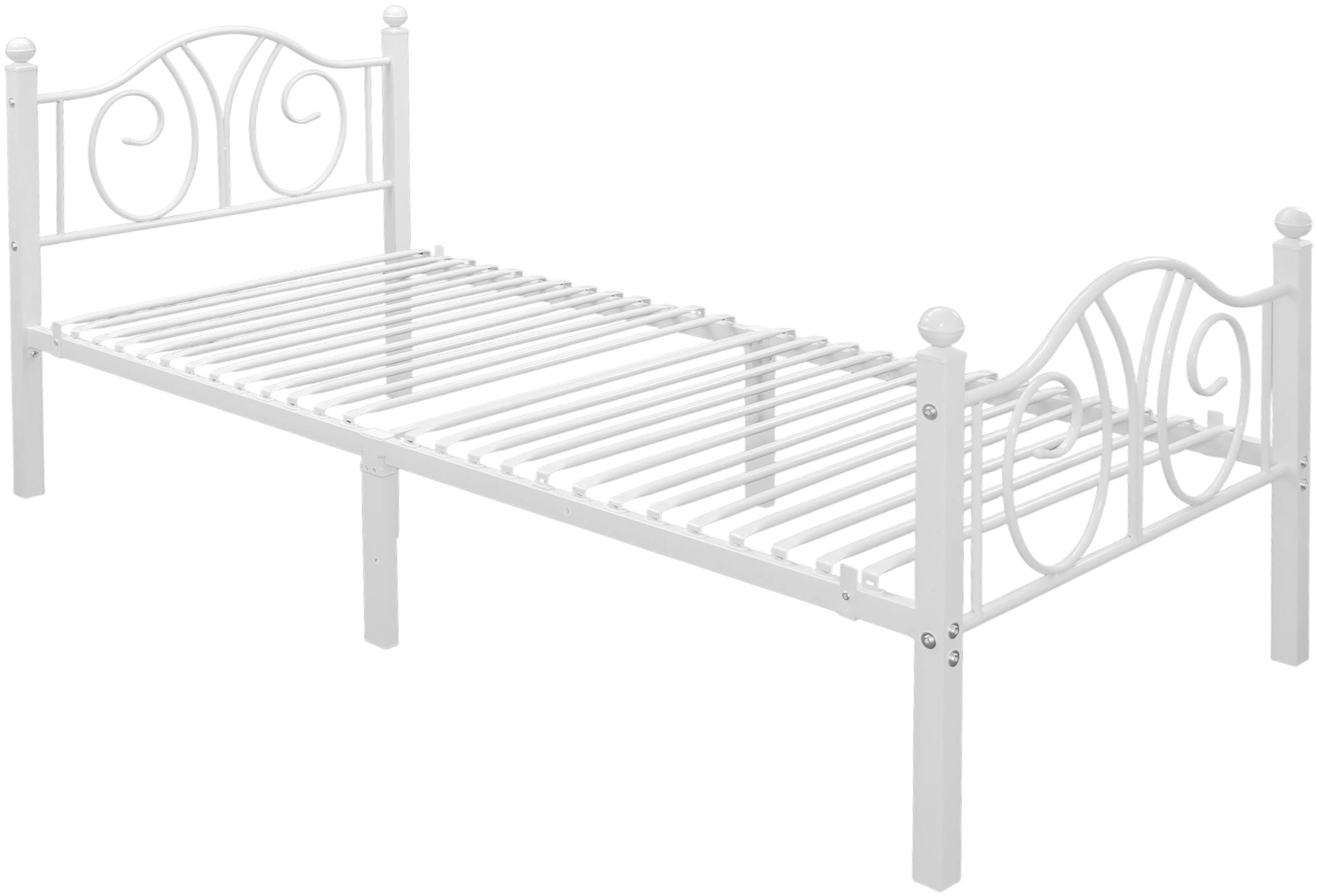 GOODproduct Metallbett »LUND Landhausbett Bett Märchenbett Prinzessinbett« Träume wie im Märchen: Dein romantisches Metallbett in 2 Breiten