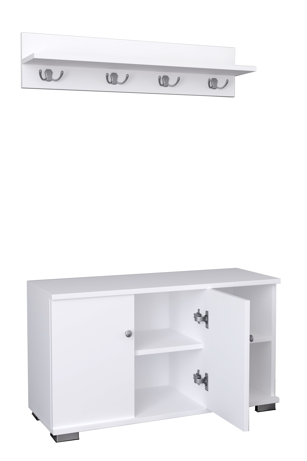 Garderoben-Set GADOS L - weiß - 90 cm