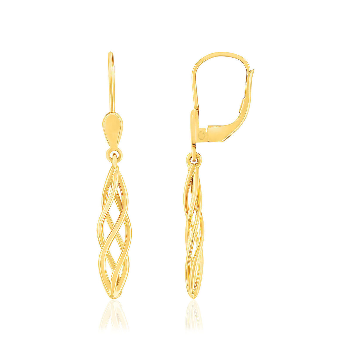 Boucles d'oreilles or 375 jaune dormeuses