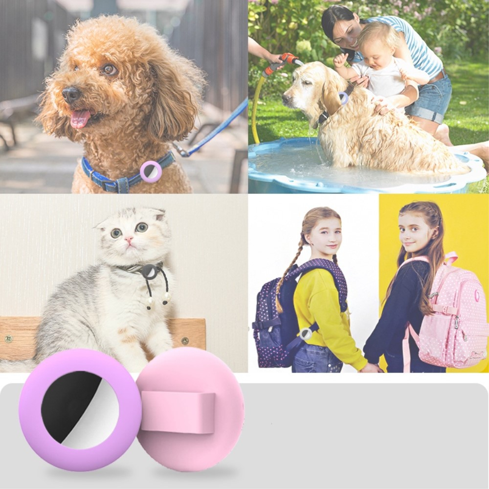 Apple AirTag Silikon Case Hülle Halsband Strap Halterung für Haustiere (Hund / Katze) - Schwarz